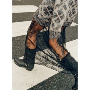 Frye Black Leather Harness Moto Boots